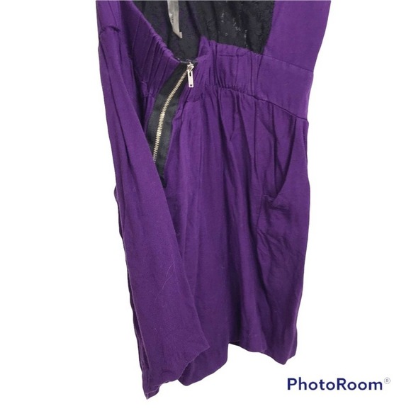 Solemio by Nasty Gal purple and black form fitting minidress size L - Picture 3 of 5